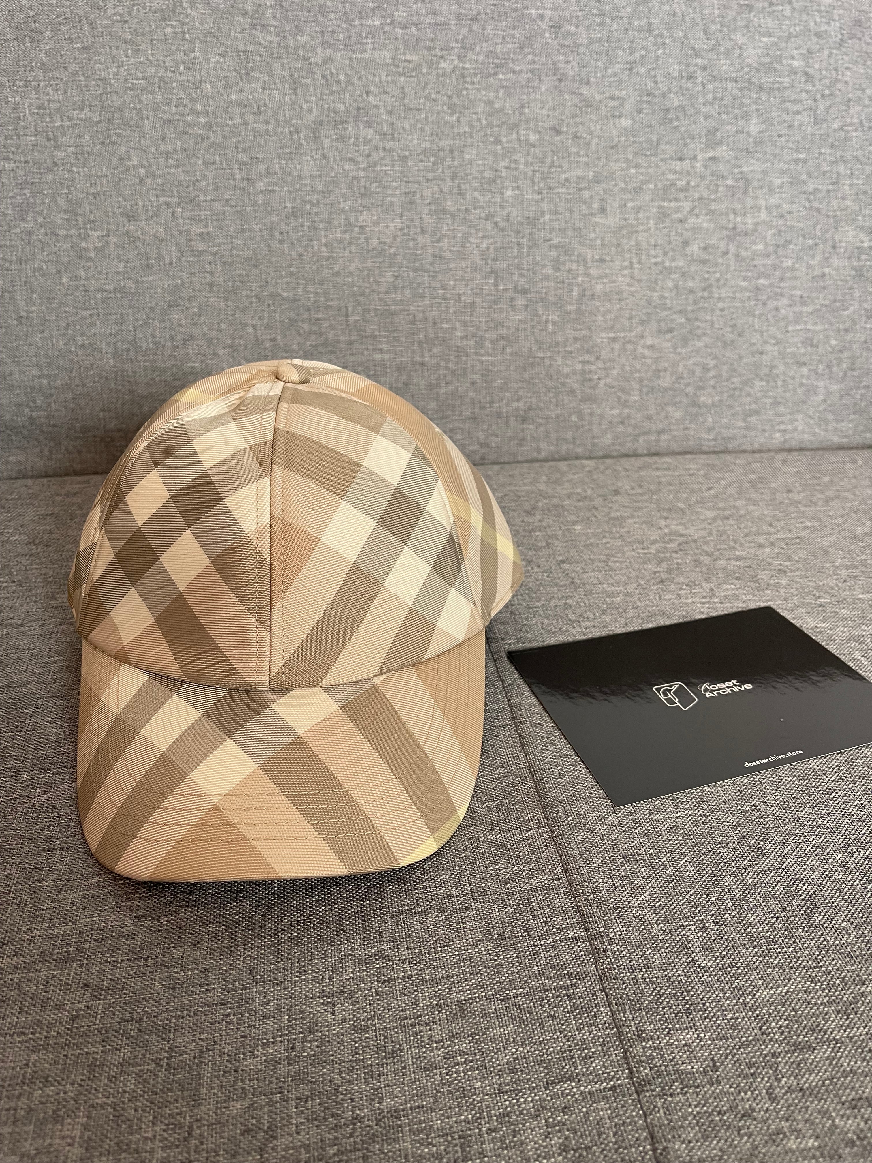 Burberry Check Twill Baseball Cap Beige