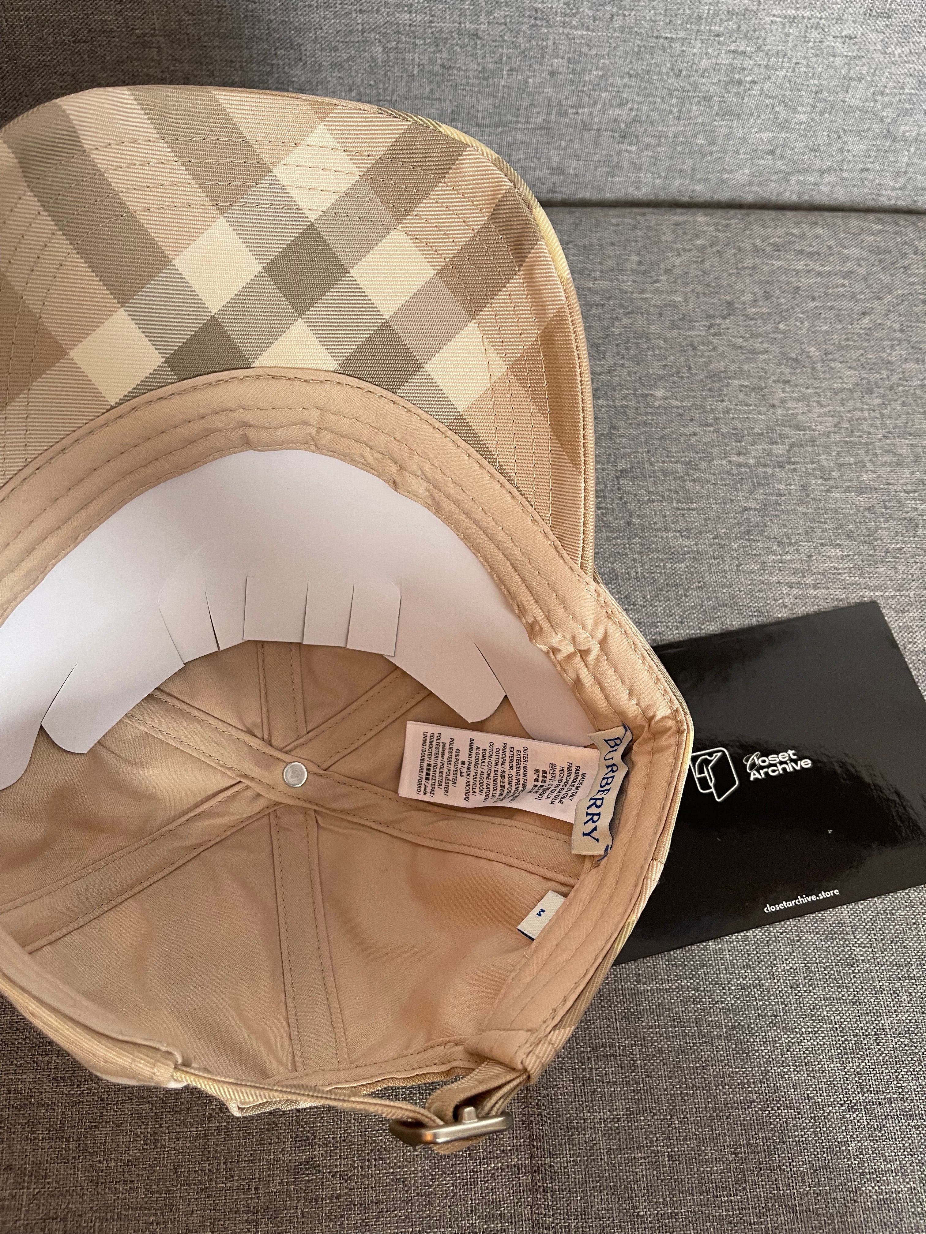 Burberry Check Twill Baseball Cap Beige